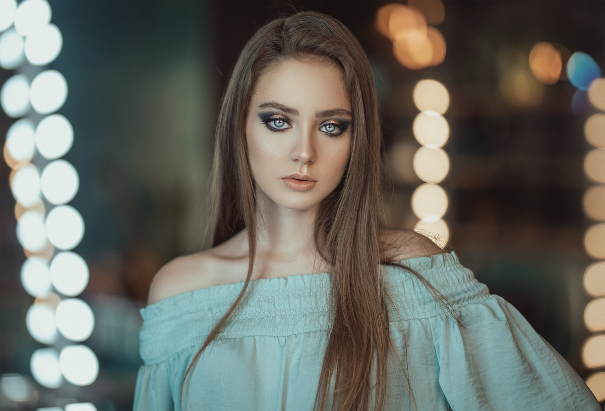 Photo Of Woman Wearing Blue Off Shoulder